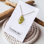 Seeglas-Halskette - Olive