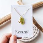 Seeglas-Halskette - Olive