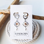 Ohrringe mit Herzmuscheln und Süßwasserperlen - SANDKORN Usedom 