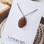 Naszyjnik ze szkła morskiego - brązowy