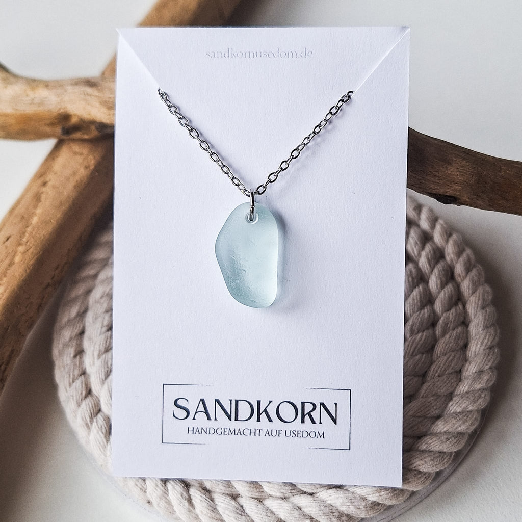 Seeglas-Halskette - Aqua