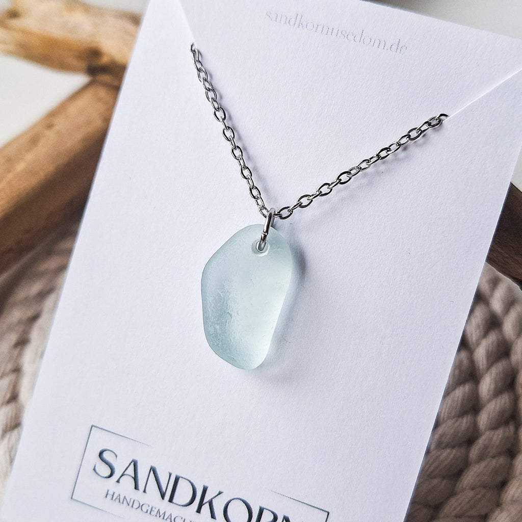 Seeglas-Halskette - Aqua