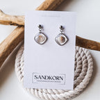 Kolczyki z muszlami w kształcie serca - srebro