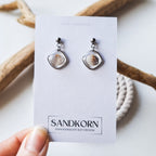 Kolczyki z muszlami w kształcie serca - srebro