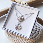 Partner necklaces with heart shells - silver