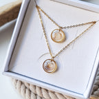 Naszyjniki partnerskie z muszlami w kształcie serca - Złoto