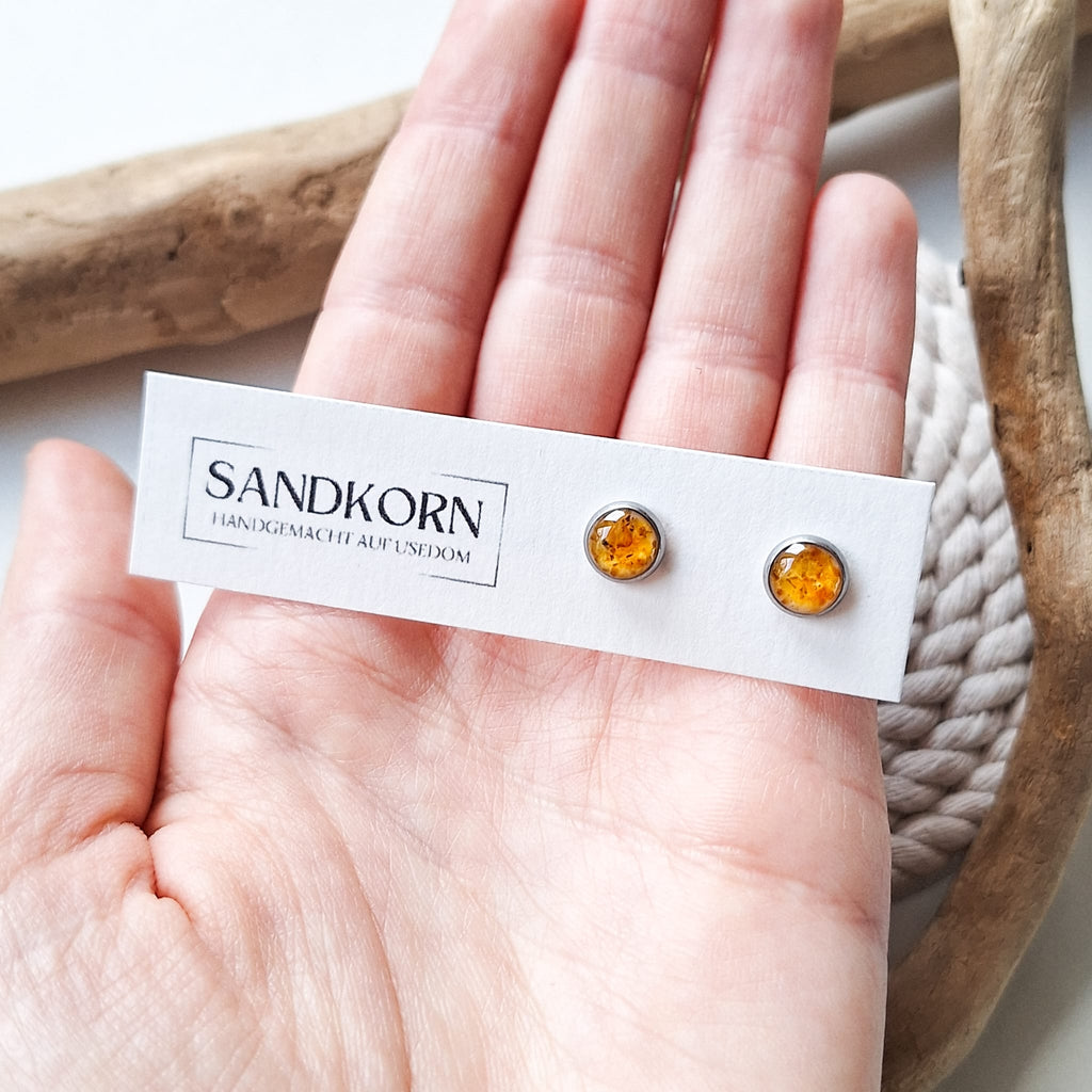 Kolczyki w kształcie serca - srebro, 8 mm