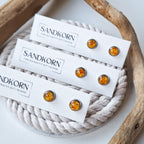 Ohrstecker mit Bernsteinsplittern aus der Ostsee | Usedom Schmuck