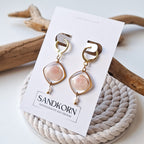 Kolczyki z muszli sercówek i pereł słodkowodnych