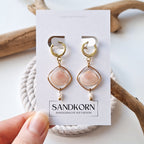 Kolczyki z muszli sercówek i pereł słodkowodnych