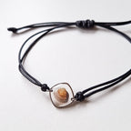 Bransoletka z muszlą w kształcie serca - srebrna