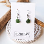 Kolczyki ze szkła morskiego - Aqua