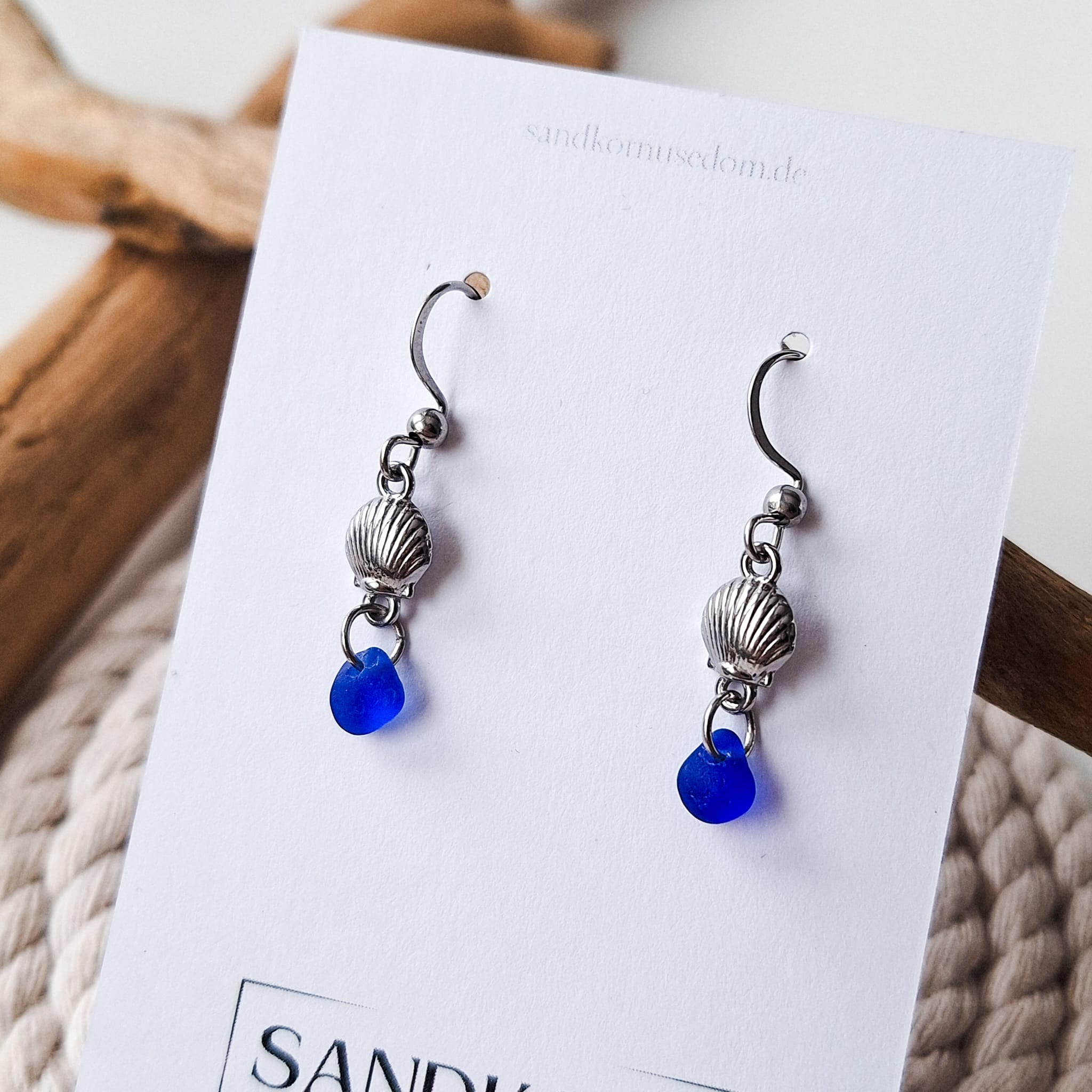 Sea glass earrings - Aqua