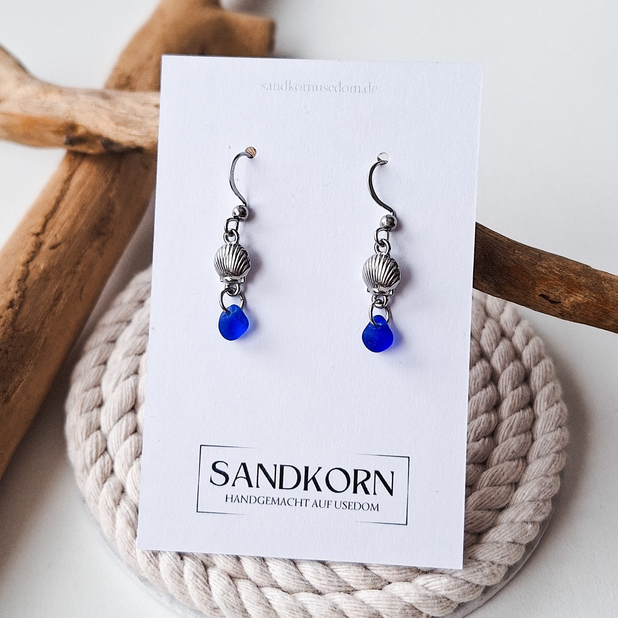 Sea glass earrings - Aqua