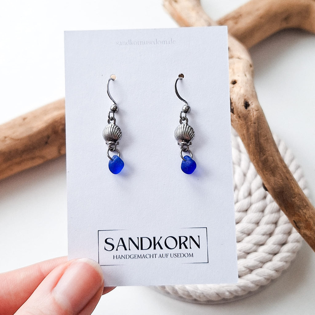 Sea glass earrings - Aqua