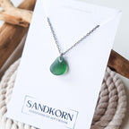 Halskette mit Seeglas - Teal - SANDKORN Usedom 