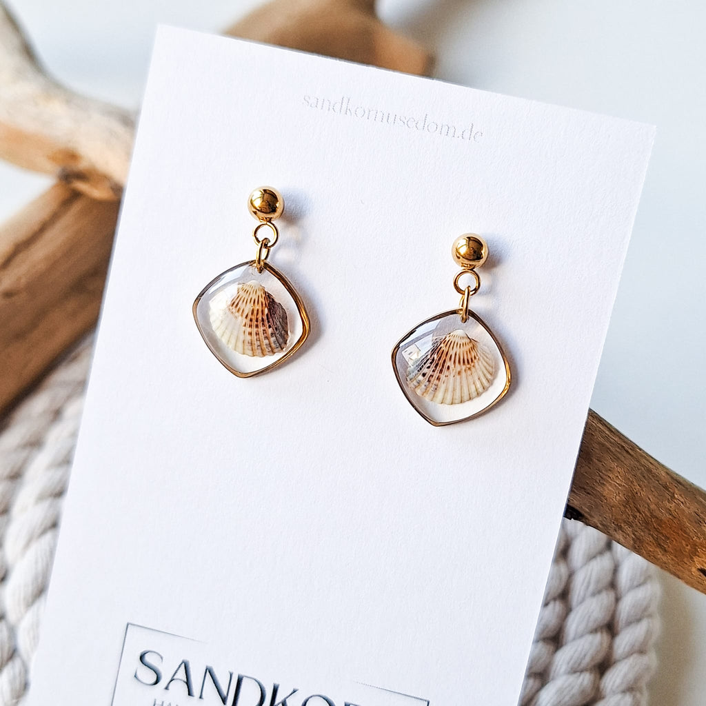 Ohrringe mit Herzmuscheln - Gold