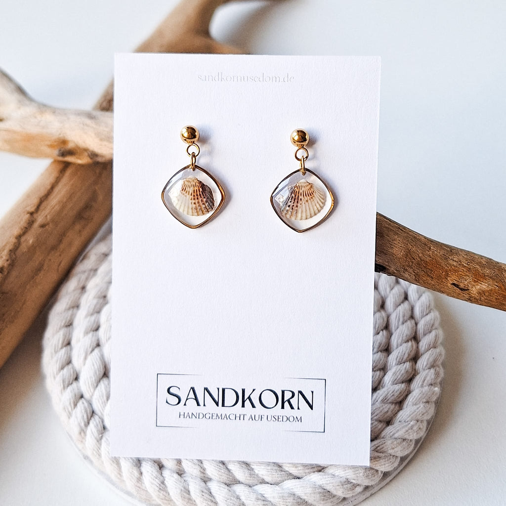 Ohrringe mit Herzmuscheln - Gold