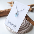 Seeglas-Halskette mit Muschel - Aqua - SANDKORN Usedom 
