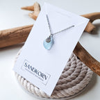 Seeglas-Halskette mit Muschel - Aqua - SANDKORN Usedom 