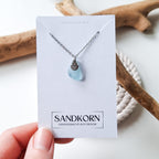 Seeglas-Halskette mit Muschel - Aqua - SANDKORN Usedom 