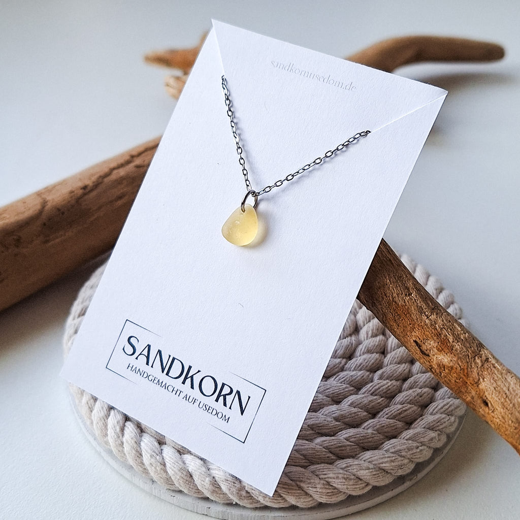 Mini Seeglas-Halskette - Gelb