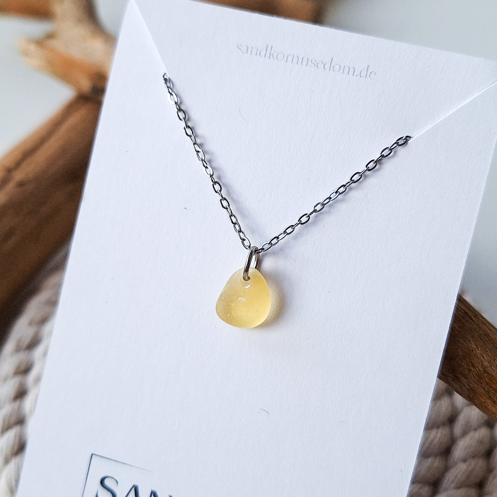 Mini Seeglas-Halskette - Gelb