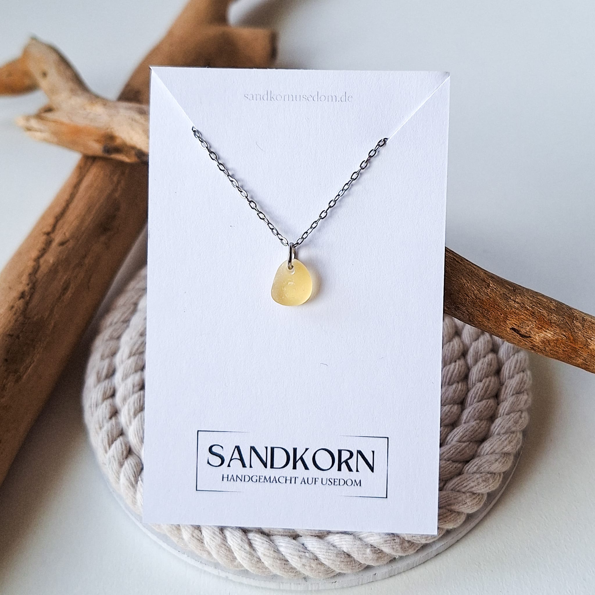 Mini Seeglas-Halskette - Gelb