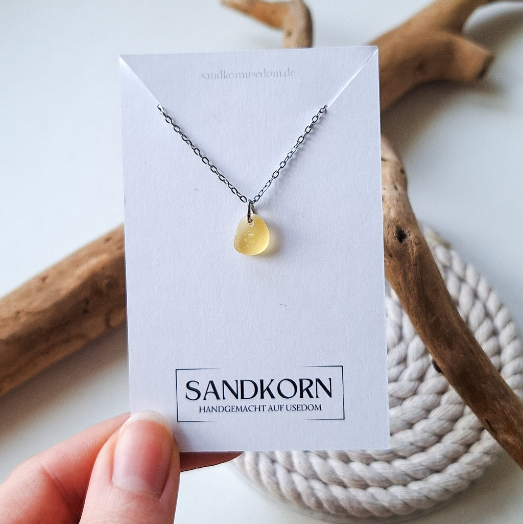 Mini Seeglas-Halskette - Gelb