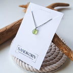 Mini Seeglas-Halskette - Olivgrün