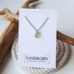 Mini Seeglas-Halskette - Olivgrün