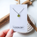 Mini Seeglas-Halskette - Olivgrün