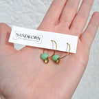 Sea glass hoop earrings - White