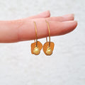 Sea glass hoop earrings - White