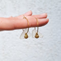 Sea glass hoop earrings - White