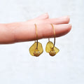 Sea glass hoop earrings - White