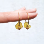 Sea glass hoop earrings - White