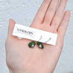 Sea glass hoop earrings - White