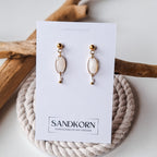 Ohrringe mit Sandklaffmuscheln und Süßwasserperlen