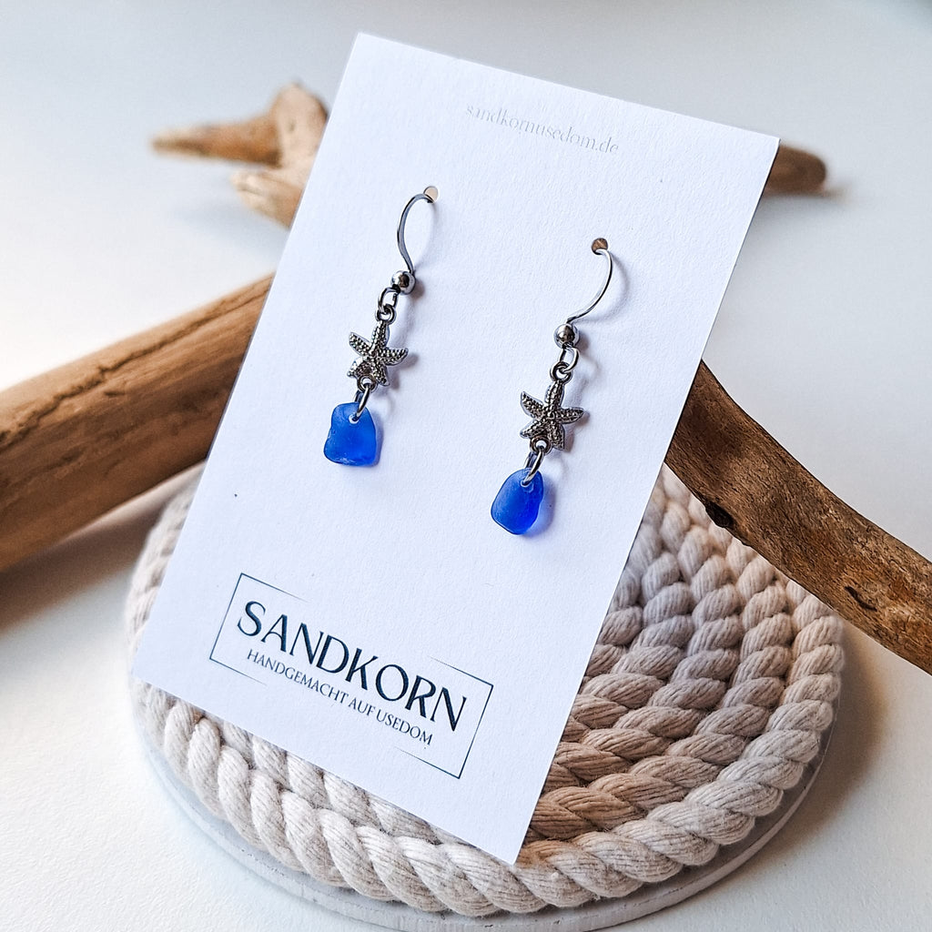 Sea glass earrings - Aqua