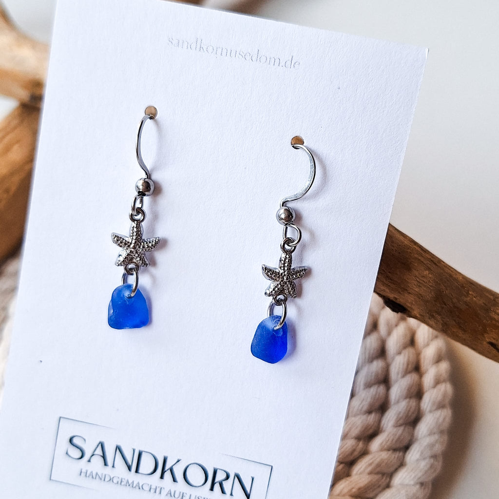Sea glass earrings - Aqua