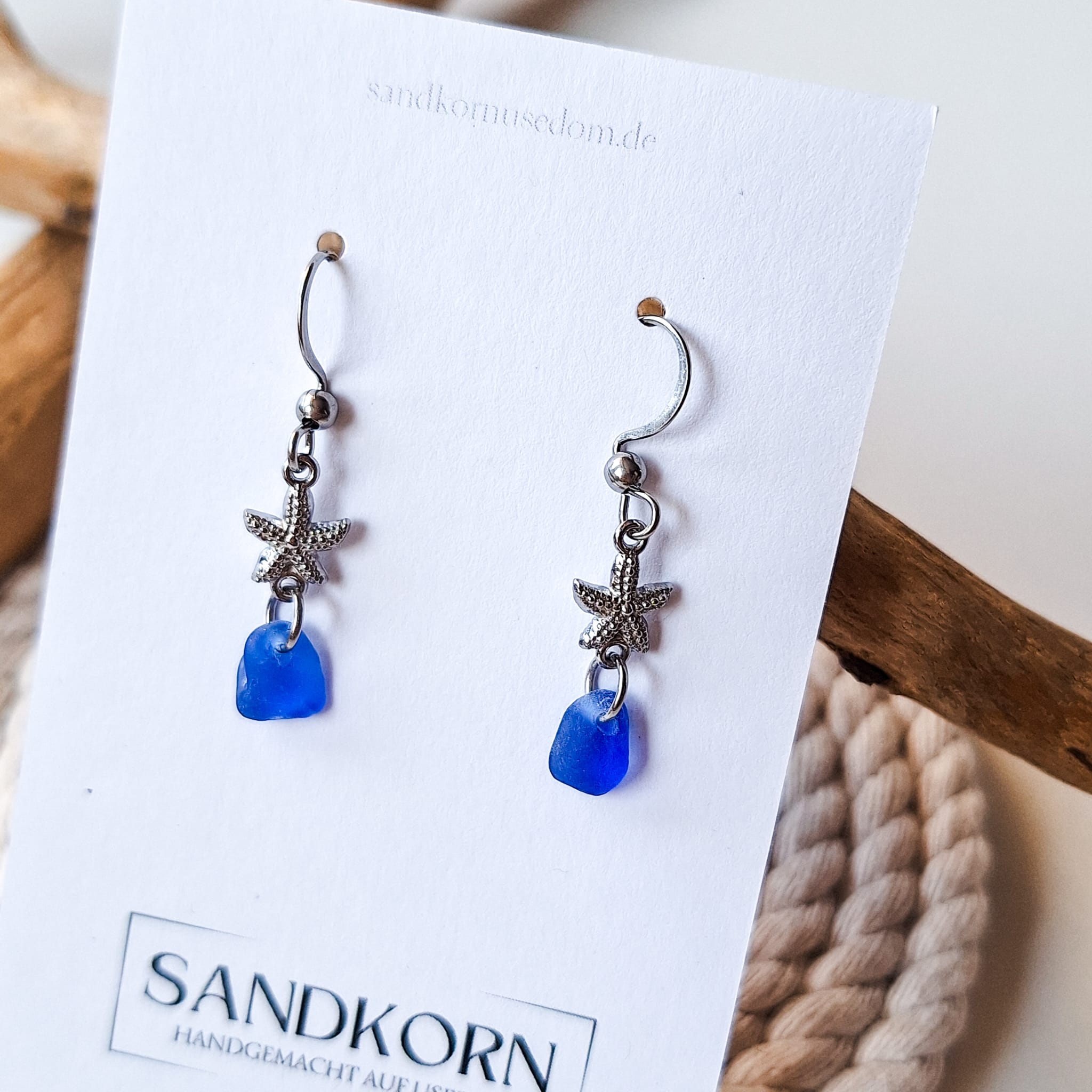 Sea glass earrings - Aqua