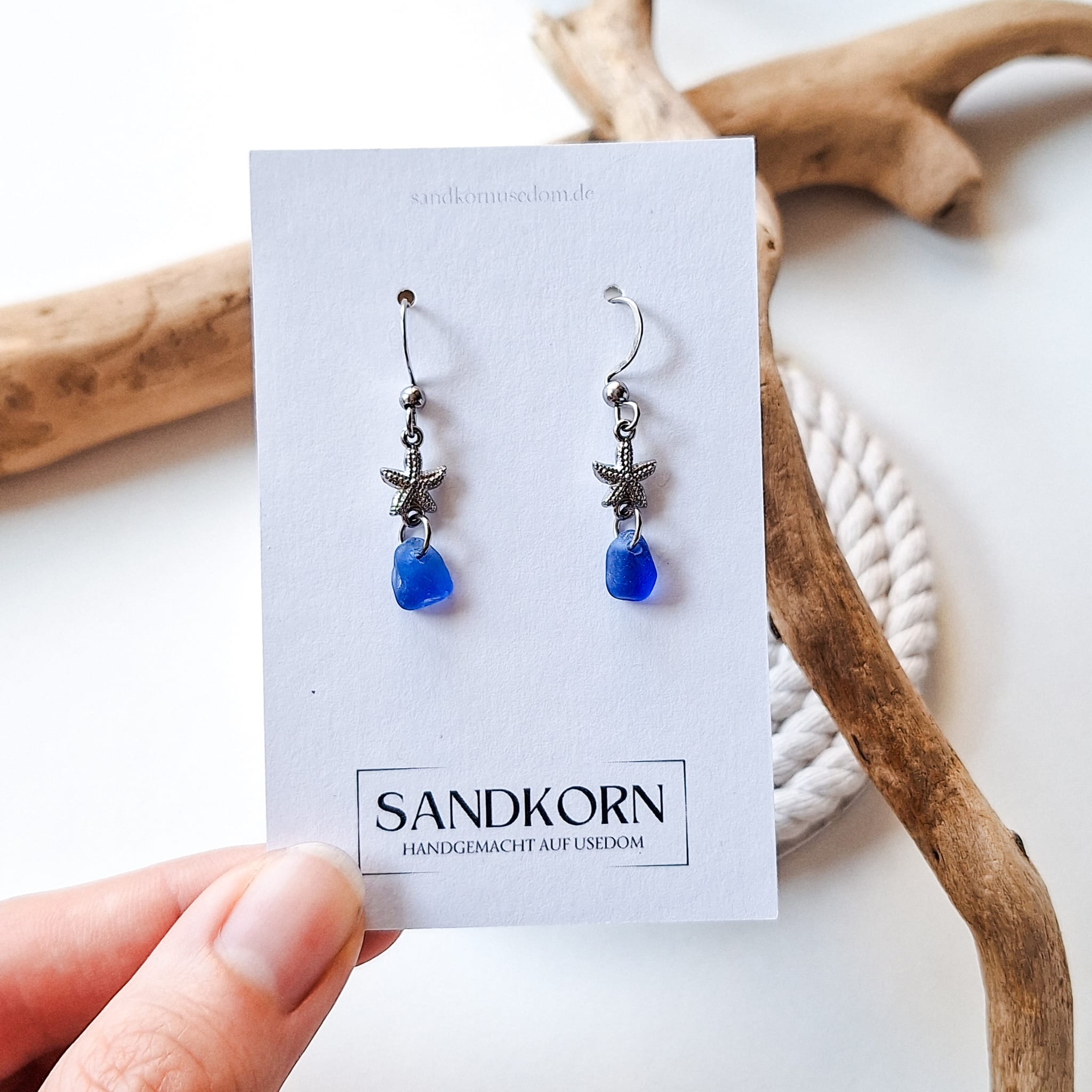 Sea glass earrings - Aqua