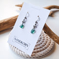 Ohrringe mit Anker und Seeglas - Teal
