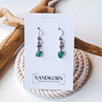 Ohrringe mit Anker und Seeglas - Teal