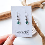 Ohrringe mit Anker und Seeglas - Teal