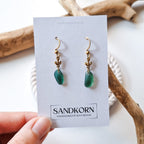 Ohrringe mit Anker und Seeglas - Teal