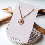 Necklace with pink flat shell