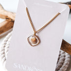 Necklace with pink flat shell