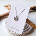 Necklace with pink flat shell